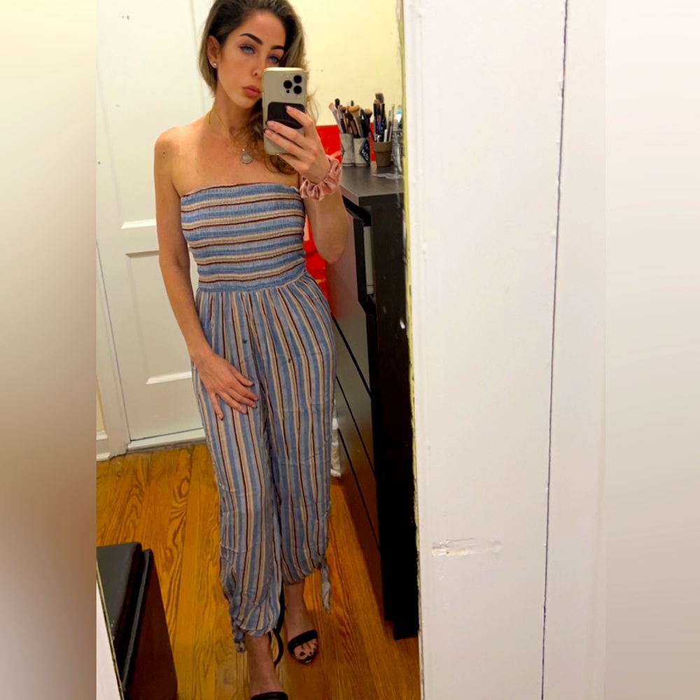 Mustard seed strapless jumpsuit
